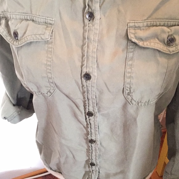 Army Green Button Down - Picture 6 of 7